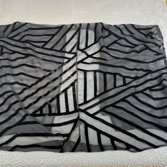 Torrid Cardigan Sweater Women 2/3 Black Open Front Sheer Mesh Velvet Flock Flowy - Picture 2 of 9